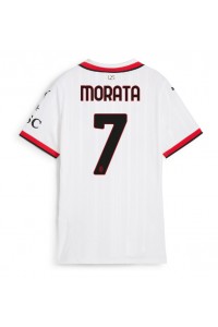 AC Milan Alvaro Morata #7 Jalkapallovaatteet Naisten Vieraspaita 2024-25 Lyhythihainen